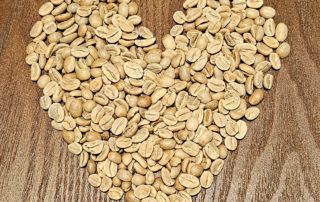 green coffee bean heart by grumpy goat Chlorogenic acid in coffee